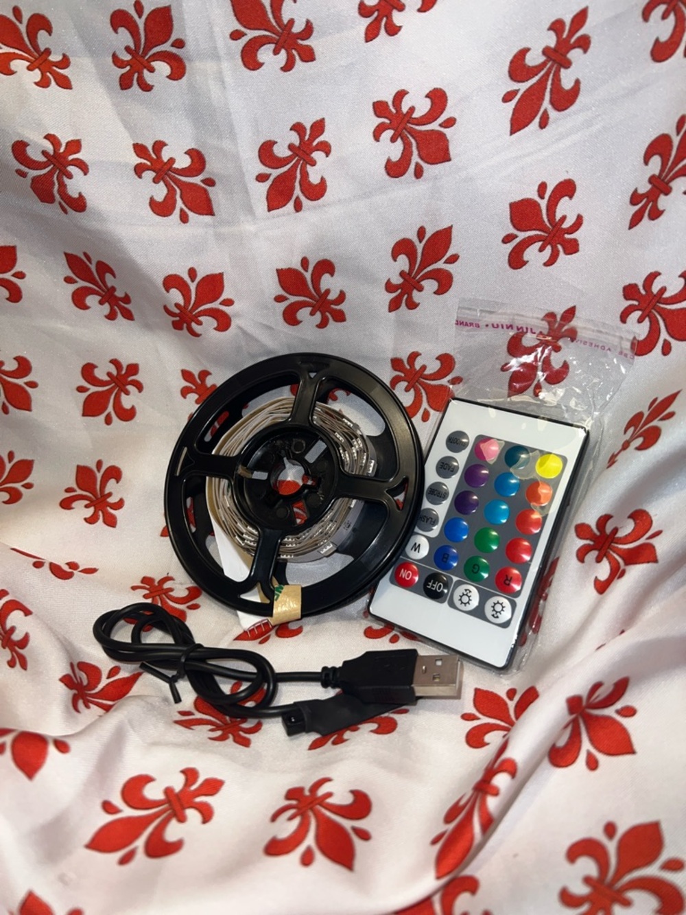 LED RGB Strip Light with Remote - Black Reel
